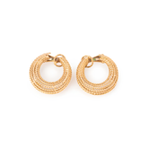 Vintage Yellow Gold Twisted hoop Earrings
